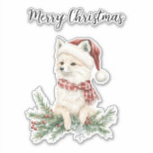 Fox Kerstmis Sticker (Voorkant)