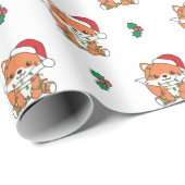 Fox Kerstmis Winter Dieren Vakantie Vossen Cadeaupapier (Rol Hoek)