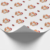 Fox Kerstmis Winter Dieren Vakantie Vossen Cadeaupapier (Hoek)