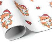 Fox Kerstmis Winter Dieren Vakantie Vossen Cadeaupapier (Rol Hoek)