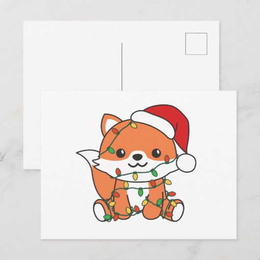 Fox Kerstmis Winter Dieren Vakantie Vossen Feestdagenkaart (Voorkant / Achterkant)