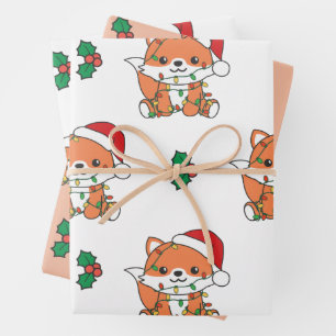 Fox Kerstmis Winter Dieren Vakantie Vossen Inpakpapier Vel