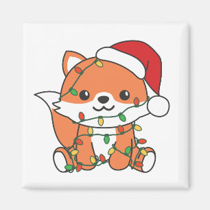 Fox Kerstmis Winter Dieren Vakantie Vossen Magneet