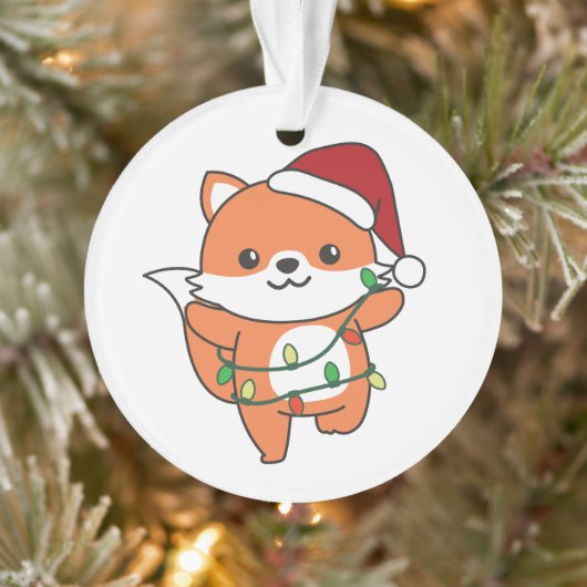 Fox Kerstmis Winter Dieren Vakantie Vossen Ornament (Boom)