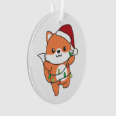 Fox Kerstmis Winter Dieren Vakantie Vossen Ornament (voorkant)