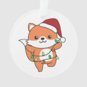 Fox Kerstmis Winter Dieren Vakantie Vossen Ornament (voorkant)