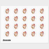 Fox Kerstmis Winter Dieren Vakantie Vossen Ronde Sticker (Vel)