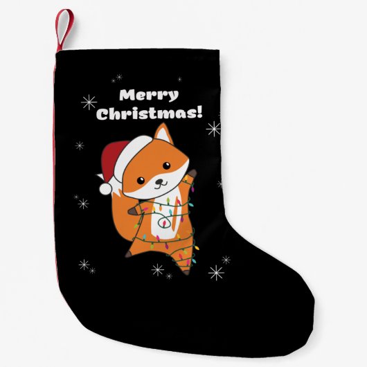 Fox kerstwinter winterdieren Foxis Adult Clot Kleine Kerstsok (Voorkant)