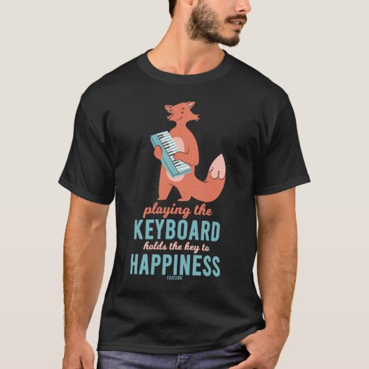 Fox Keyboard-instrument voor het musiceren van bos T-shirt (Voorkant)