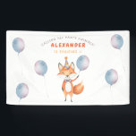 Fox Kids Birthday Party Spandoek<br><div class="desc">Waterverf verjaardagsfeestje! Een schattige vos in party pet thema Verjaardag. De uitnodiging is geschikt voor de leeftijd van elk kind,  stel een andere geboortedatum in. Je kind wordt een of twee,  drie,  vier of vijf jaar oud enzovoort.</div>