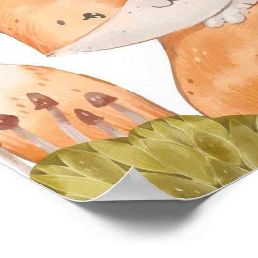 Fox Kids kamerprint Cute dier poster (Hoek)