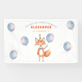 Fox Kids Verjaardagsfeestje Spandoek