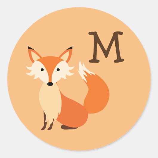 Fox Kind Cute Animal Name Envelope Seal Sticker (Voorkant)
