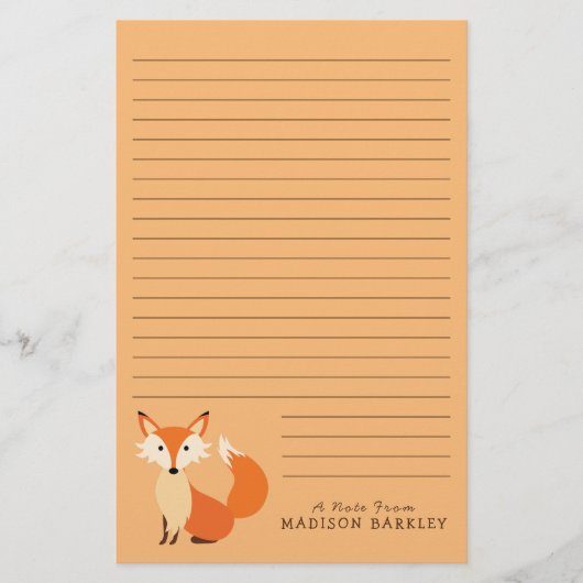 Fox Kind Cute Woodland Animal Briefpapier (Voorkant)