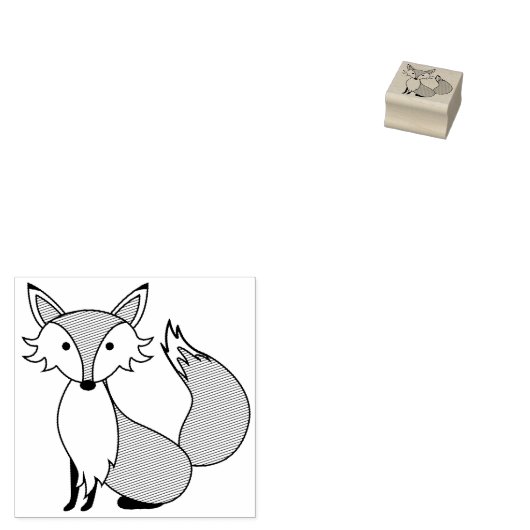 Fox Kind Cute Woodland Animals Rubberstempel (Gestempeld)