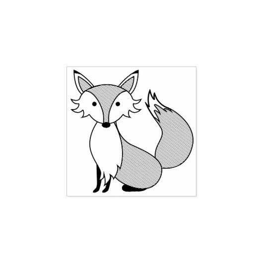 Fox Kind Cute Woodland Animals Rubberstempel (Afrduk)