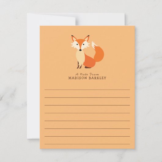 Fox Kind Kute Flat Briefpapier Kaarten (Voorkant)