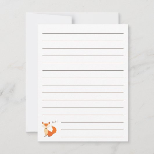 Fox Kind Kute Flat Briefpapier Kaarten (Achterkant)