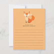 Fox Kind Kute Flat Briefpapier Kaarten