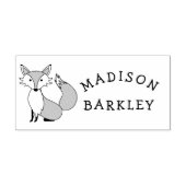 Fox Kind Leuke Bos Dieren Naam Rubberstempel (Afrduk)