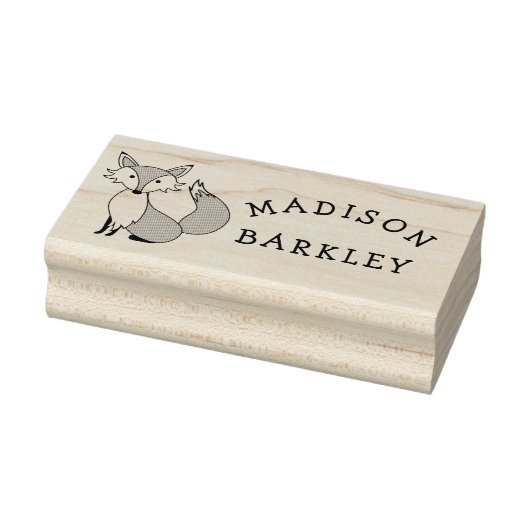 Fox Kind Leuke Bos Dieren Naam Rubberstempel (Stempel)