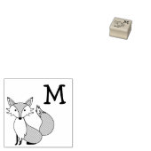 Fox Kind Leuke Woodland Dier Monogram Initiaal Rubberstempel (Gestempeld)