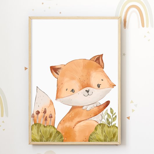 Fox Kinder Room Print Cute Animal Poster