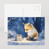 Fox Kit and the Gift Watercolor Briefkaart (Voorkant / Achterkant)