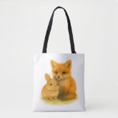 Fox Kit & Bunny Buddies Tote Bag (Voorkant)