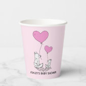 Fox Kit Hart Ballons Ontwerp Papier Cups Papieren Bekers (Achterkant)