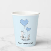 Fox Kit Hart Ballons Ontwerp Papier Cups Papieren Bekers (Achterkant)
