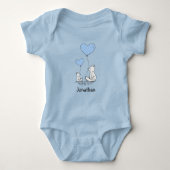Fox Kit Hartballonnen Ontwerp Baby Shirt Bodysuit (Voorkant)