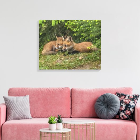 Fox Kit Pals Canvas Afdruk (Insitu (Woonkamer))