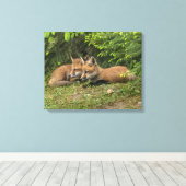 Fox Kit Pals Canvas Afdruk (Insitu (Houten vloer))