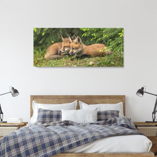 Fox Kit Pals Canvas Afdruk (Insitu (Slaapkamer))