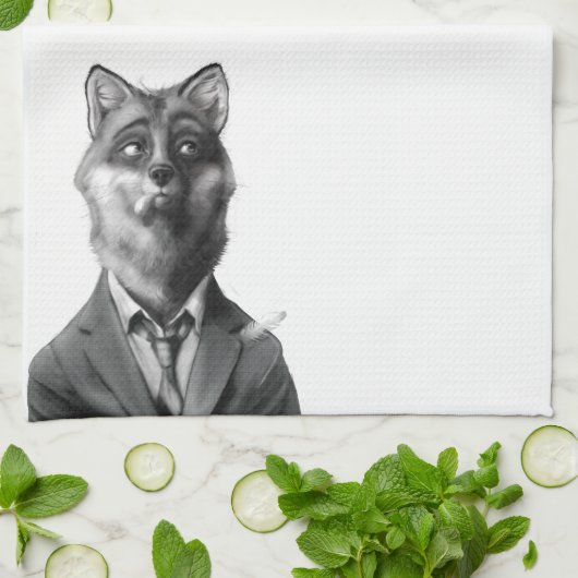 Fox Kitchen Towel (voorzijde) Theedoek (Gevouwen)