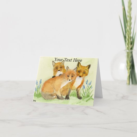 Fox Kits Bedankkaart (Voorkant)