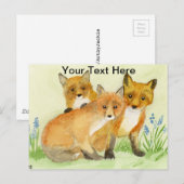 Fox Kits Briefkaart (Voorkant / Achterkant)