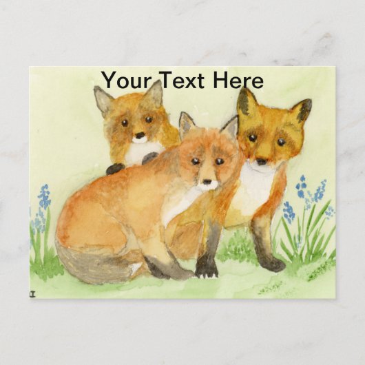 Fox Kits Briefkaart (Voorkant)