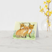 Fox Kits Kaart (Gele Bloem)