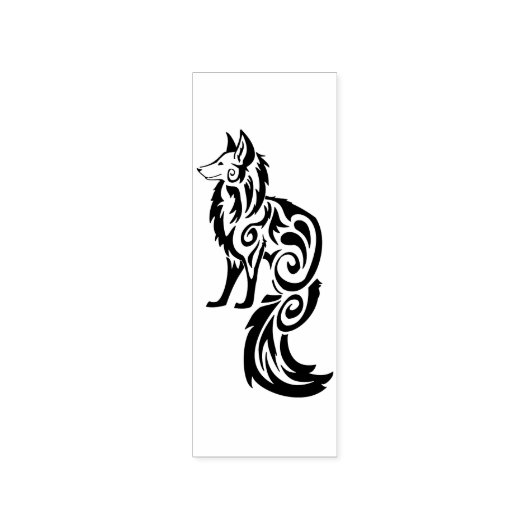 Fox Kitsune Tribal Rubberstempel (Afrduk)