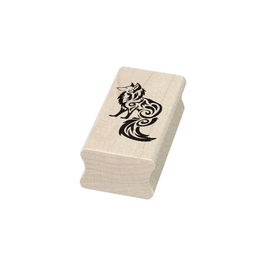 Fox Kitsune Tribal Rubberstempel (Stempel)