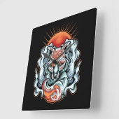 Fox    KitsuneSquare Wall klok (Hoek)