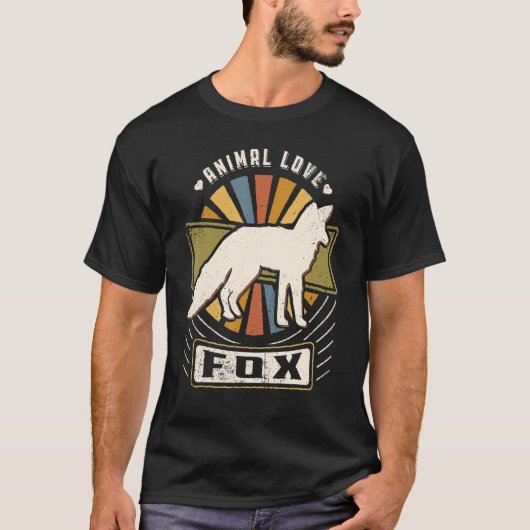 Fox  Klassieke Retro Animal T-shirt (Voorkant)
