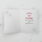 Fox & Konijn Sneeuwvlokken Feestelijk Blauw Kerstm Feestdagen Kaart (Binnen)