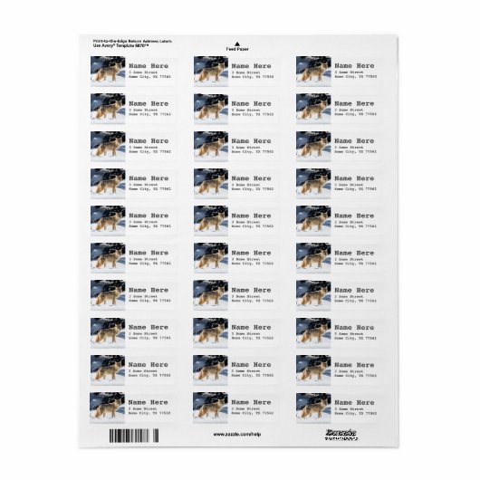 Fox-labels met standaard retouradres etiket (Full Sheet)