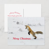Fox Leaping Snow met kerstmis Briefkaart (Voorkant / Achterkant)