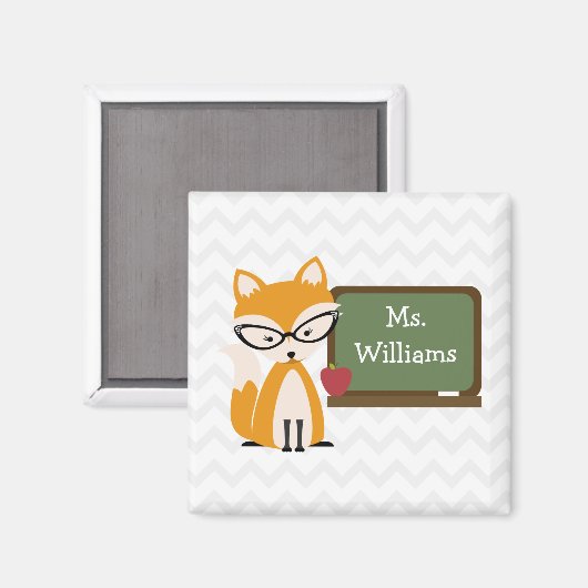 Fox-leraar in het alkbord magneet (Voorkant / Achterkant)