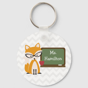 Fox-leraar in het alkbord sleutelhanger