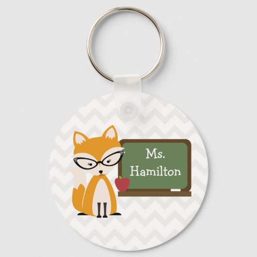 Fox-leraar in het alkbord sleutelhanger (Voorkant)